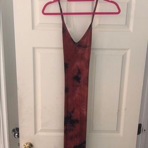 Rust and black maxi with open crisscross back